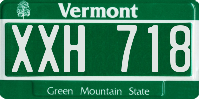 VT license plate XXH718
