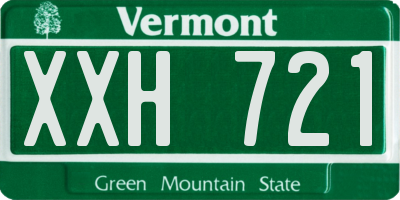 VT license plate XXH721