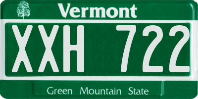 VT license plate XXH722