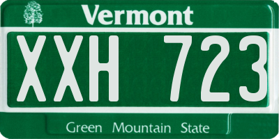 VT license plate XXH723