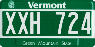 VT license plate XXH724