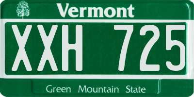 VT license plate XXH725