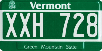 VT license plate XXH728