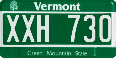 VT license plate XXH730