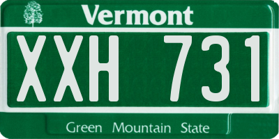 VT license plate XXH731