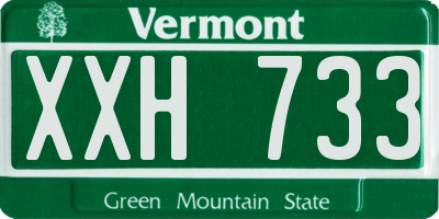 VT license plate XXH733