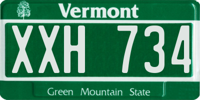 VT license plate XXH734