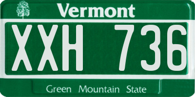 VT license plate XXH736