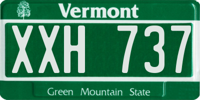 VT license plate XXH737