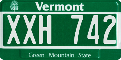 VT license plate XXH742