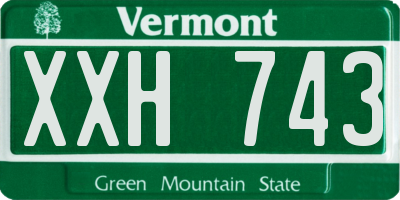 VT license plate XXH743