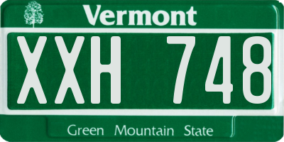 VT license plate XXH748