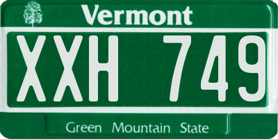 VT license plate XXH749