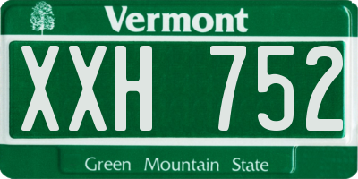 VT license plate XXH752