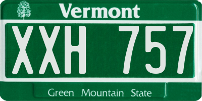 VT license plate XXH757
