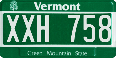 VT license plate XXH758
