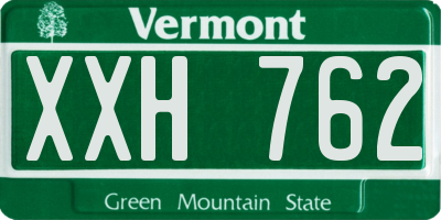 VT license plate XXH762