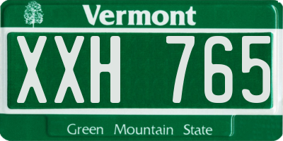 VT license plate XXH765