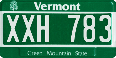 VT license plate XXH783