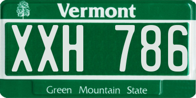 VT license plate XXH786