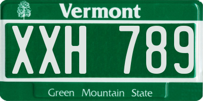 VT license plate XXH789