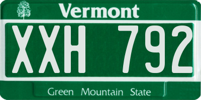VT license plate XXH792