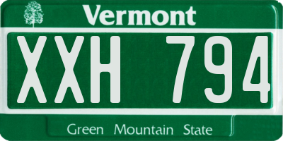 VT license plate XXH794