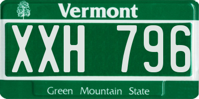 VT license plate XXH796