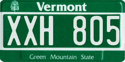 VT license plate XXH805