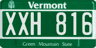 VT license plate XXH816
