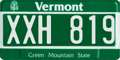 VT license plate XXH819