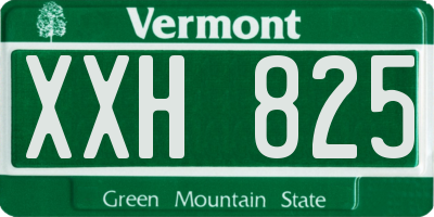 VT license plate XXH825