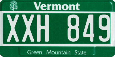 VT license plate XXH849
