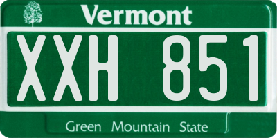 VT license plate XXH851
