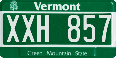 VT license plate XXH857