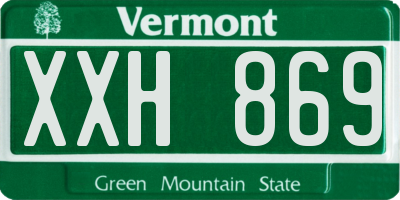 VT license plate XXH869