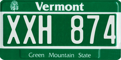 VT license plate XXH874