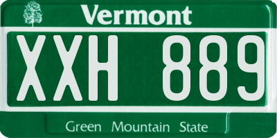VT license plate XXH889