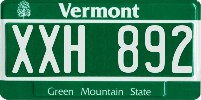 VT license plate XXH892