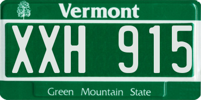 VT license plate XXH915
