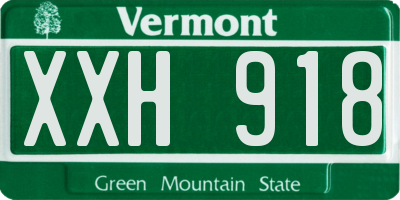 VT license plate XXH918