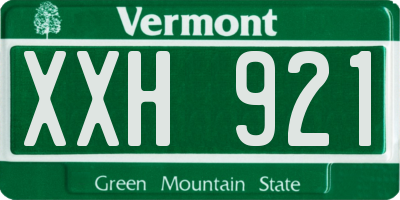 VT license plate XXH921