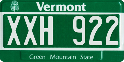 VT license plate XXH922