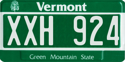VT license plate XXH924