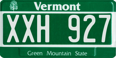 VT license plate XXH927