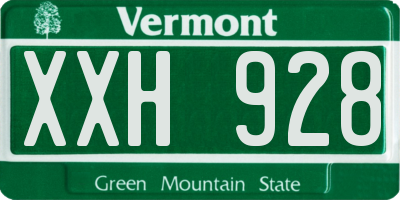 VT license plate XXH928