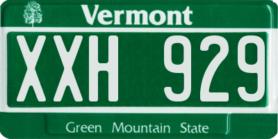 VT license plate XXH929