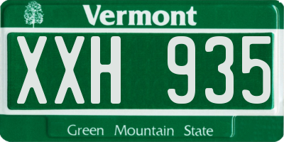 VT license plate XXH935