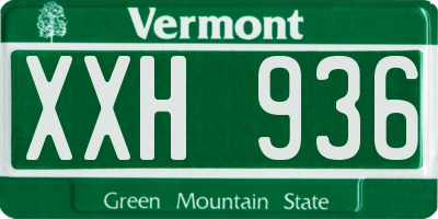 VT license plate XXH936