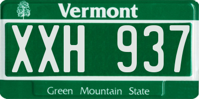 VT license plate XXH937